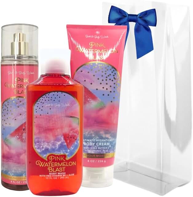 Pink Watermelon Blast Gift Set with Body Mist, Cream, and Shower Gel