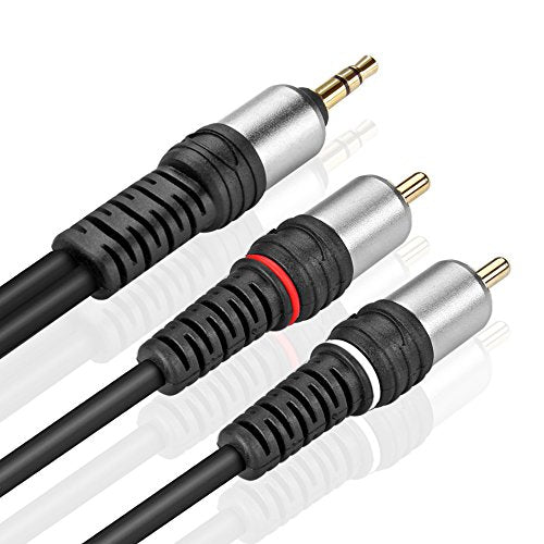 TNP 3.5mm to RCA Audio Cable - 1 Feet Gold Plated HiFi Sound Aux to RCA Cable Male to Male Stereo Audio Adapter Cable - 1/8 to RCA Stereo Cable for Smartphones, TV, Car Audio, Stereo Sound System