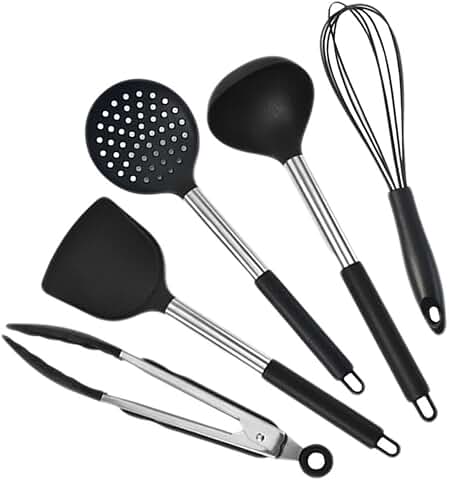 Set of 5 silicone cooking utensils for kitchen use