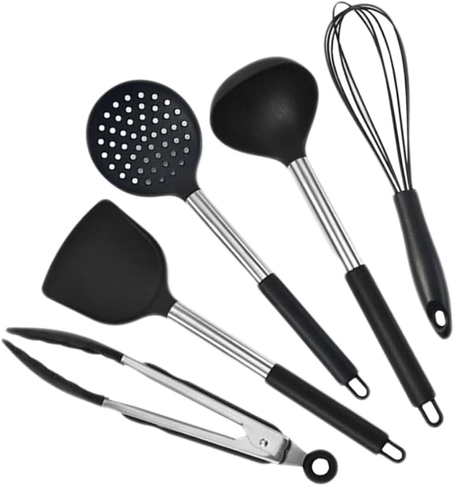 Set of 5 silicone cooking utensils for kitchen use