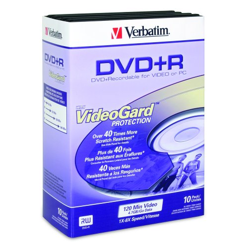 DVD+R 4.7GB 8X 10pk Video Trimcases (with VideoGard Protection)