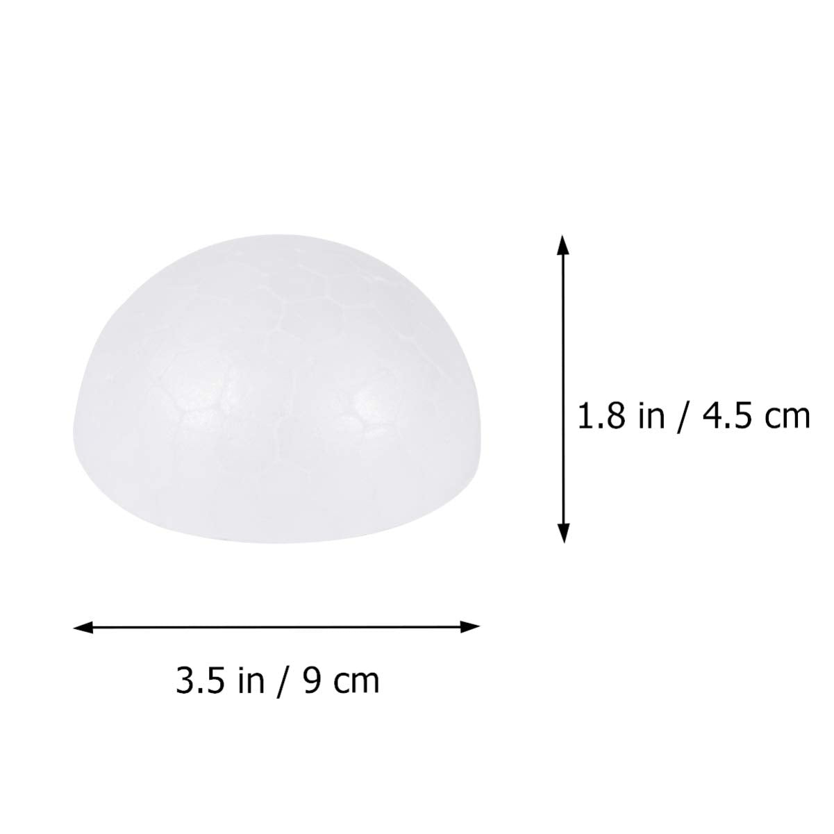 15 pcs White Foam Half Round Balls 9cm