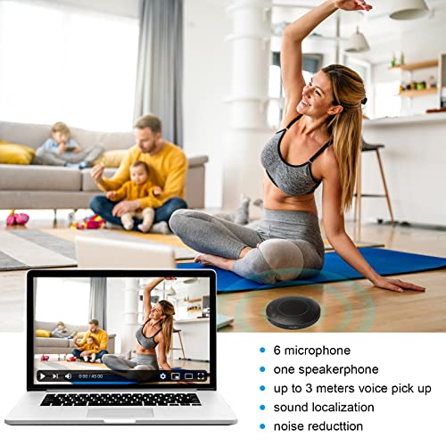 Bluetooth Speakerphone with Microphone Enhanced Voice Pickup Bluetooth Conference Speaker Hands-Free Cancellation Noise Suppression, for Skype/Zoom/Teams/Google Meet/Windows/Mac