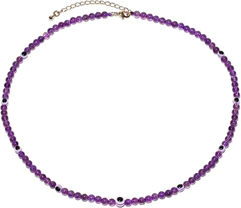 Evil Eye Crystal Beaded Choker Necklace for Women