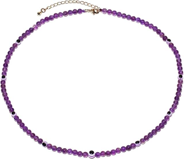Evil Eye Crystal Beaded Choker Necklace for Women