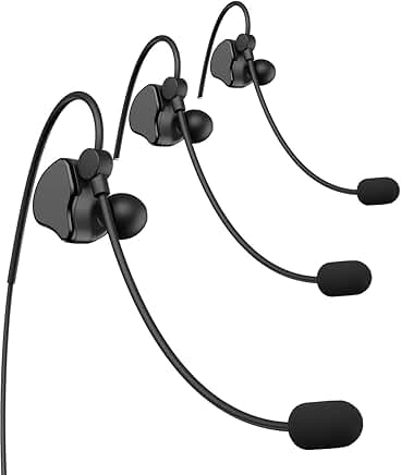 Referee Headset Microphone Set with Earhooks (3 Pieces)
