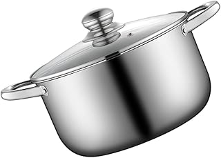 Non-stick stainless steel cooking pot with heat handle