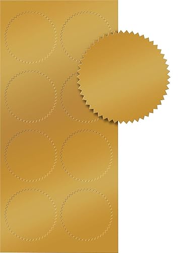 Gold Foil Certificate Seals, 1.75", 50 Pack