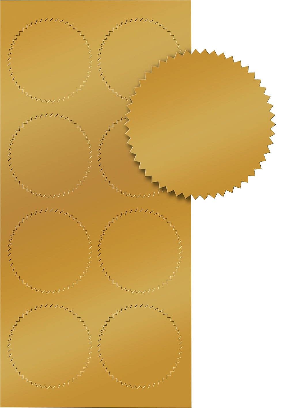 Gold Foil Certificate Seals, 1.75", 50 Pack