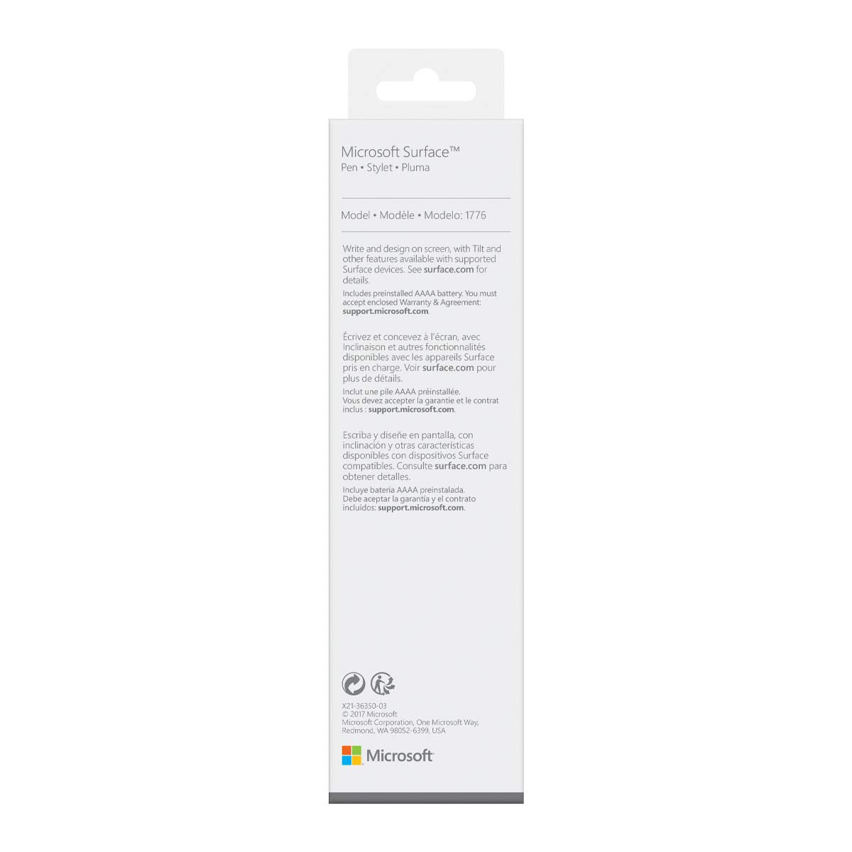 Surface Pen, Charcoal Black, Model: 1776 (EYU-00001)
