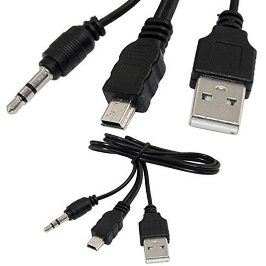 Mini USB Audio and Charging Cable, 2 Pack