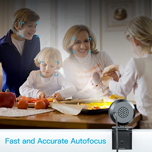 2K Streaming Webcam with Ring Light and Microphone, Webcam Cover, Adjustable 3-Level Brightness,USB Streaming Webcam Advanced Autofocus for PC Desktop Laptop