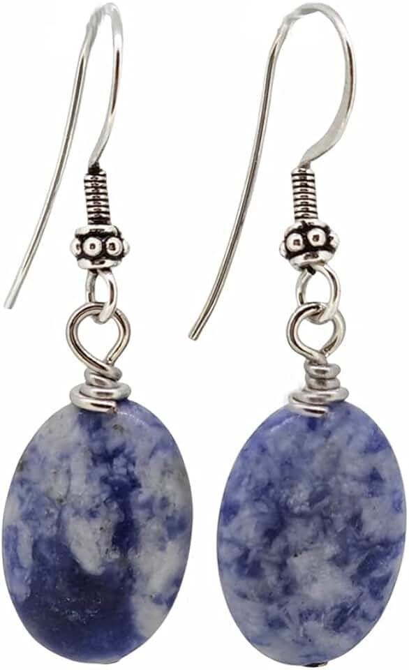 Handmade Natural Gemstone Dangle Earrings for Women