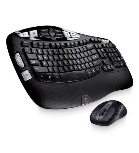 MK550 Wireless Wave K350 Keyboard and Mouse Combo - Includes Keyboard and Mouse, Long Battery Life, Ergonomic Wave Design with Wireless Mouse (with Mouse)