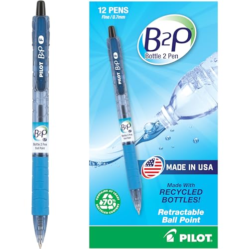 Refillable black ink ballpoint pen, 12-pack