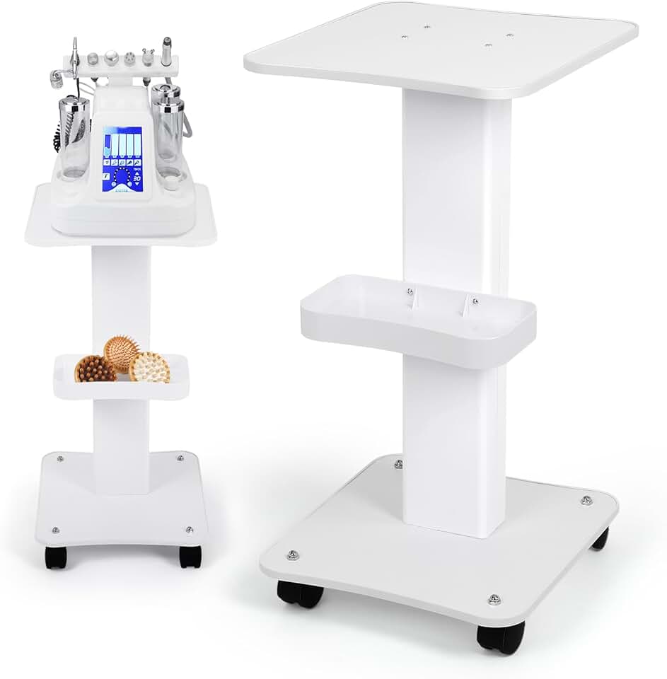 Three-Tier Mobile Salon Cart with Storage