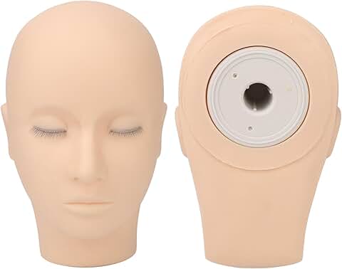 Eyelash Extension Practice Head with 3 Makeup Layers