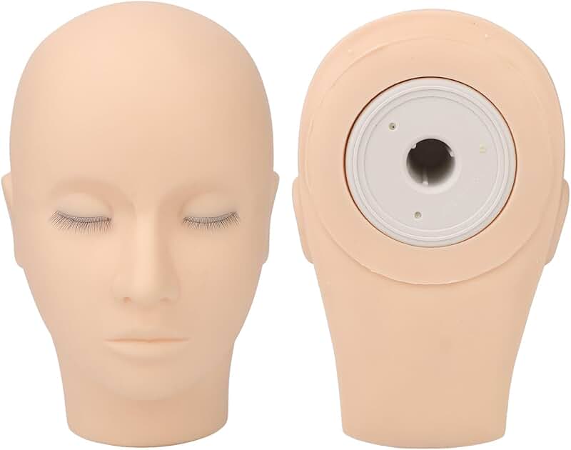 Eyelash Extension Practice Head with 3 Makeup Layers