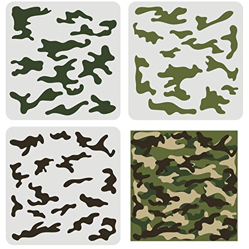 CamoCraft 3-Piece Camouflage Stencil Set 11.8x11.8in