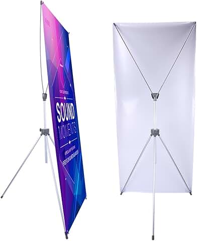 Adjustable Banner Stand for Sizes 23-32" Wide and 63-78" High