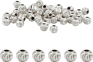 60 Silver Beads, 3mm Round Spacer Beads for Jewelry Making