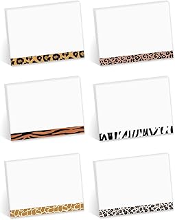 Animal Print Sticky Notes, 4x3 Inches, Repositionable