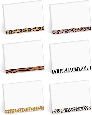 Animal Print Sticky Notes, 4x3 Inches, Repositionable
