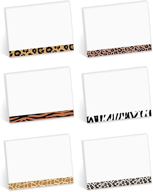 Animal Print Sticky Notes, 4x3 Inches, Repositionable