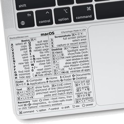 Mac OS Shortcuts Sticker for MacBook