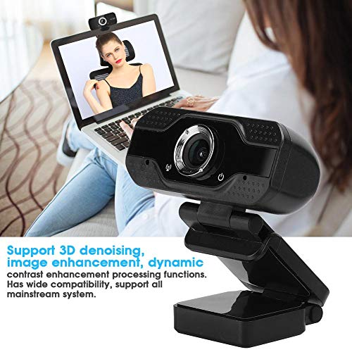 Full HD 1080P 30FPS Webcam , 2MP Desktop Computer Camera USB Camera Support Video Calling , Recording , Video Conference Streaming Computer Web Camera Built in Microphone PC Webcam