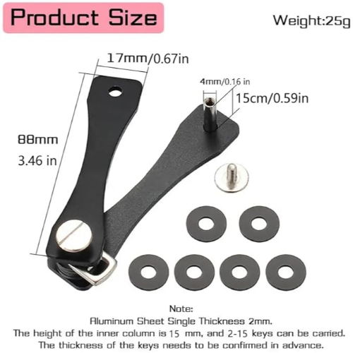 MODAIO-2/Pcs Large Aluminum Alloy Key Clip, Outdoor EDC Tool Key Storage