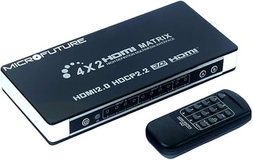 4K HDMI 2.0 Matrix Switch 4x2 with Audio and IR