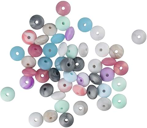 240pcs 12mm Silicone Lentil Beads for Jewelry Making