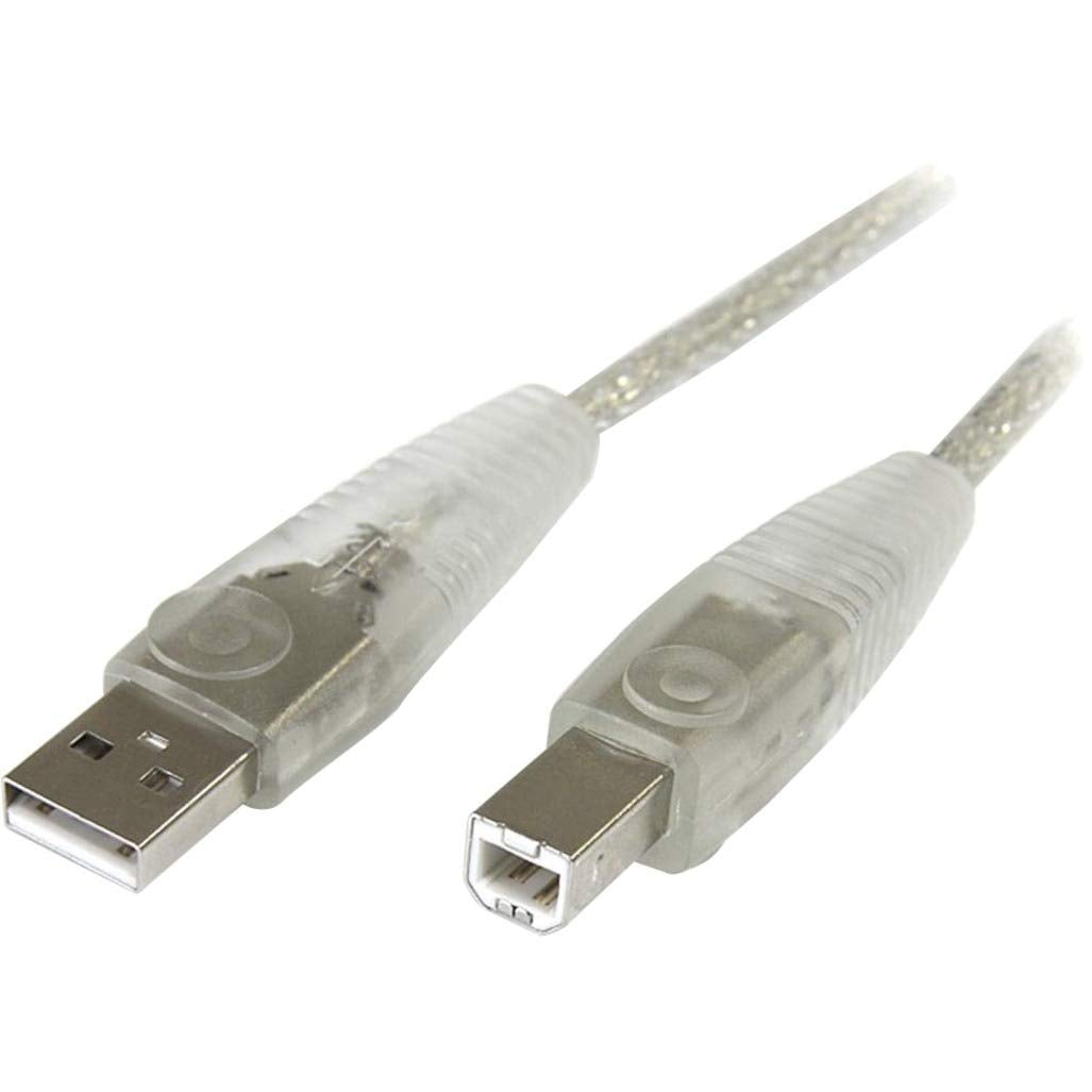 Transparent 6 ft USB 2.0 A to B Cable