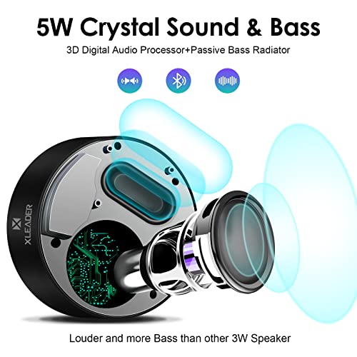 [Smart Touch] Wireless Speaker SoundAngel A8 (3rd Gen) 5W Bass Small Speaker with Portable Waterproof Case 15h Playtime Support Mic TF Card Aux for Tablet Laptop Office Beach Camping Travel