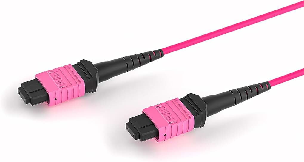 12-Fiber OM4 MPO Fiber Cable, Female to Female, 10m