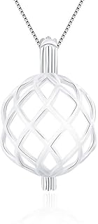 Silver Twisted Ball Cage Pendant for Pearl Jewelry Making