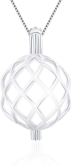Silver Twisted Ball Cage Pendant for Pearl Jewelry Making