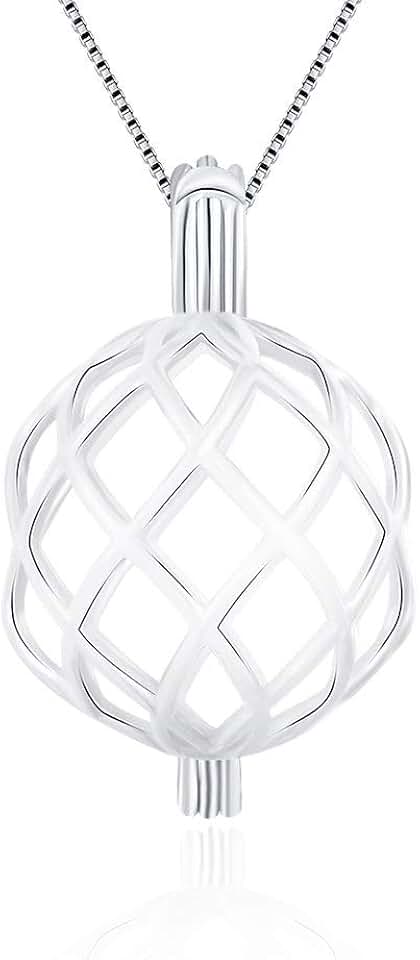 Silver Twisted Ball Cage Pendant for Pearl Jewelry Making