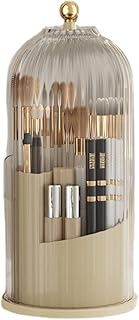 Rotating Makeup Brush Holder with Clear Lid