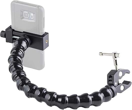 Modular Hose Phone Holder with Mini Clamp and 14-Inch Arm