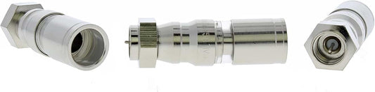 Quad F-Type Compression Connectors, Pack of 10