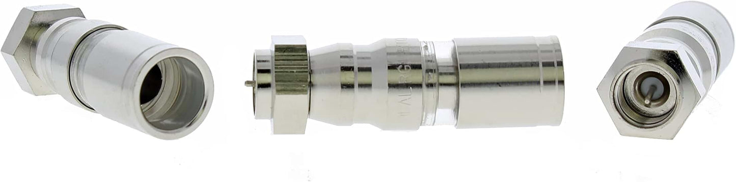 Quad F-Type Compression Connectors, Pack of 10