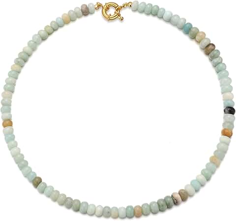 Beaded Gemstone Necklace for Women, Bohemian Style