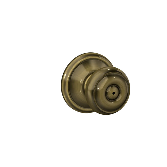 F40 GEO 609 Georgian Door Knob, Privacy Lock, Antique Br
