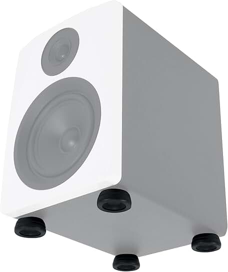 Aluminum and silicone isolation pad for speakers
