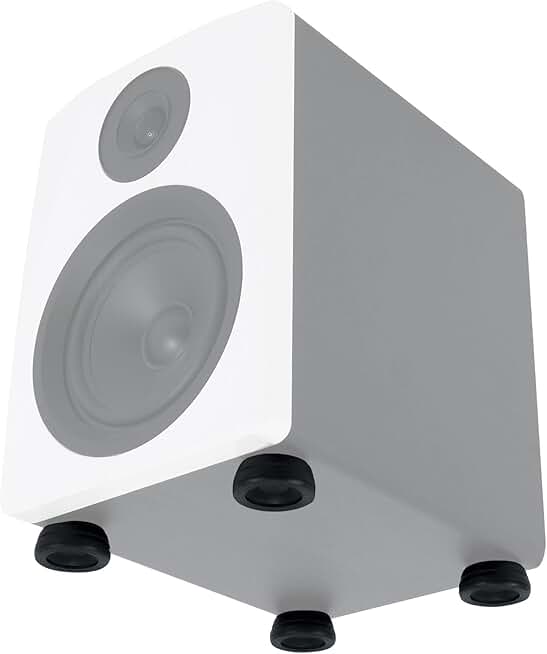 Aluminum and silicone isolation pad for speakers
