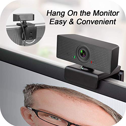 Webcam with Microphone, 1080P Full HD PC Desktop Computer Laptop Mac Web Camera for Streaming Video Calling Recording Video Conference Study Video Teaching Business Gaming