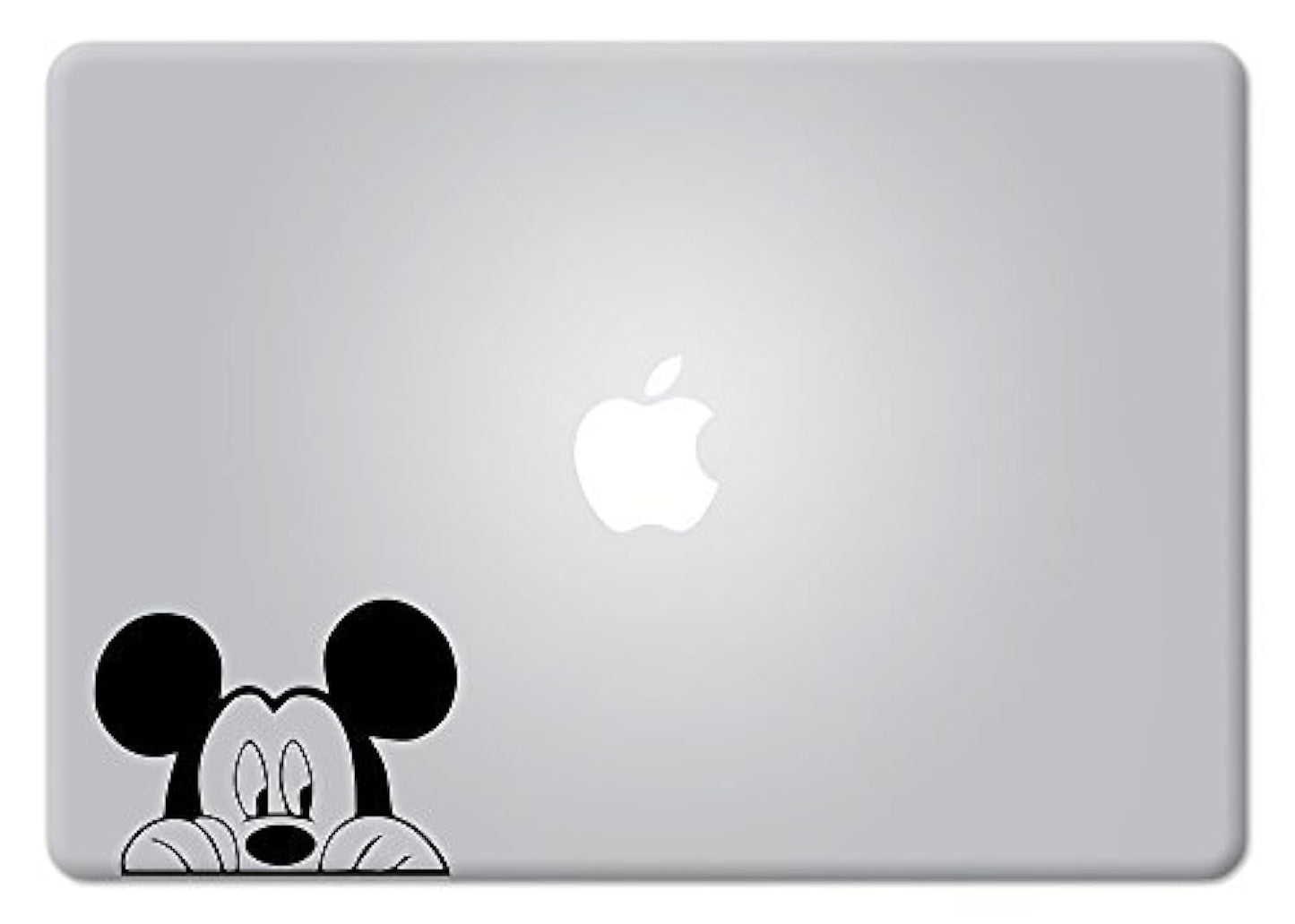 Black Mickey Mouse Peeking Vinyl Decal for Laptop and Car