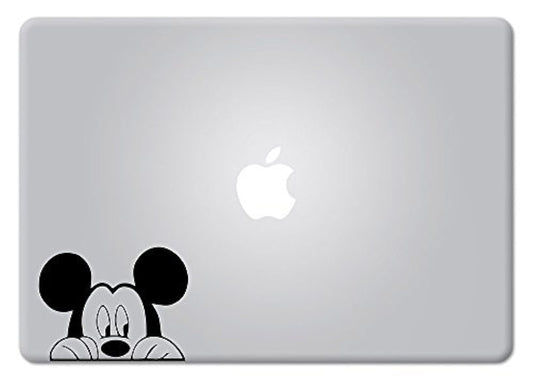 Black Mickey Mouse Peeking Vinyl Decal for Laptop and Car
